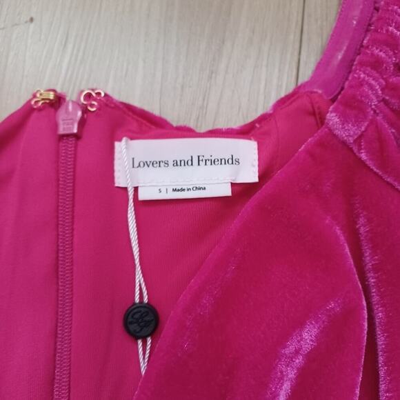 Lovers + Friends Pink Velvet Nami Mini Dress S NWT SOLD OUT Style - Picture 12 of 14